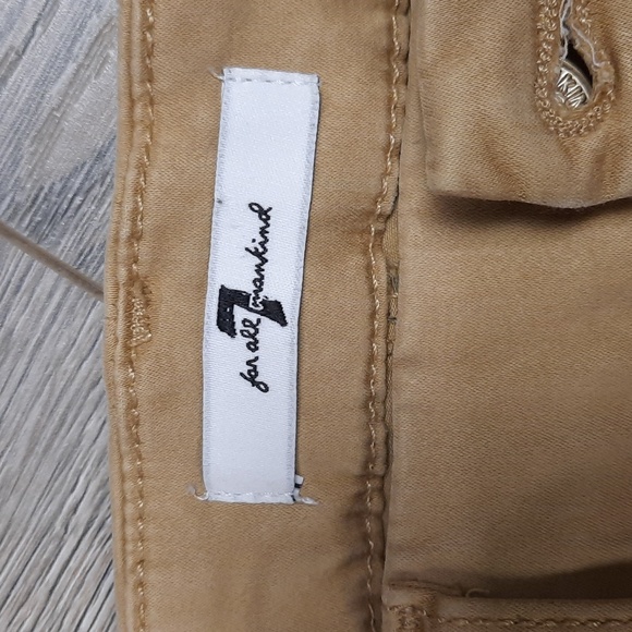 7 For All Mankind tan stretchy patch pocket high rise, crop khaki pants, size 28 - Picture 7 of 10